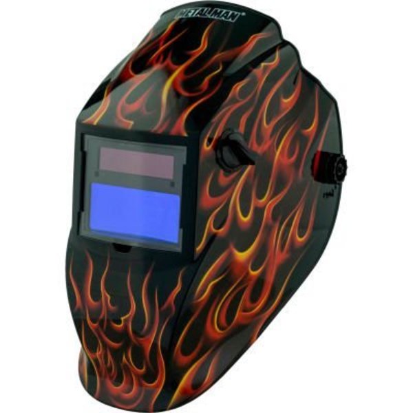 Metal Man Work Gear Metal Man® Auto Darkening Welding Helmet, Variable Shade Control - Red Real Flame ARF8550SGC